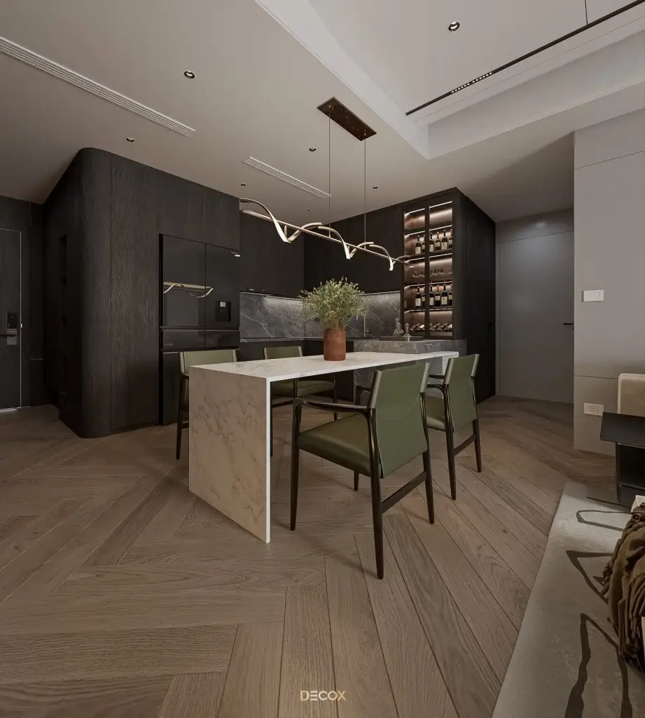 thiết kế nội thất chung cư 90m2 sử dụng gam màu trung tính