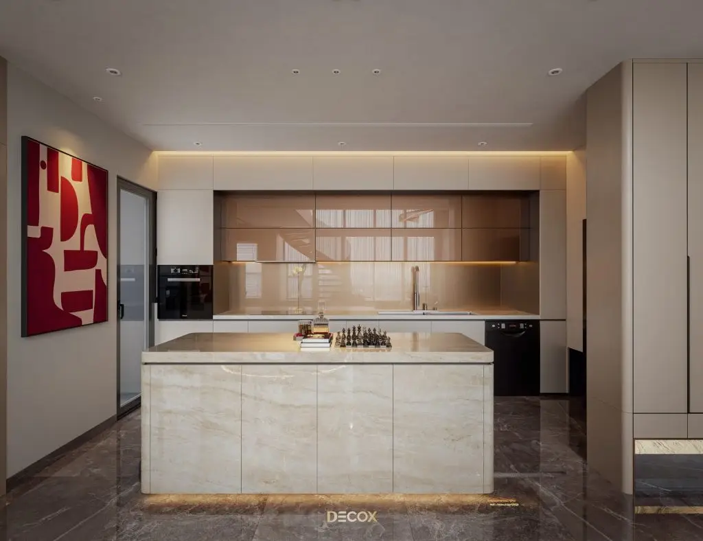 thiết kế nội thất chung cư 90m2 bố trí gọn gàng, tiện lợi