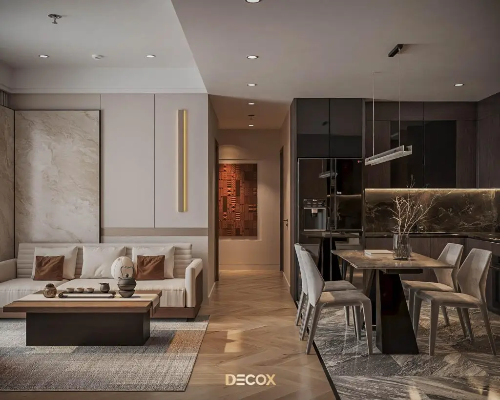 thiết kế nội thất chung cư 90m2 phong cách hiện đại