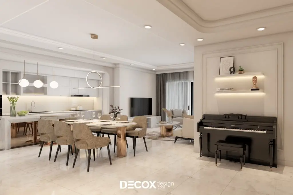 thiết kế nội thất chung cư tân cổ điển đảm bảo sự cân bằng hài hòa 