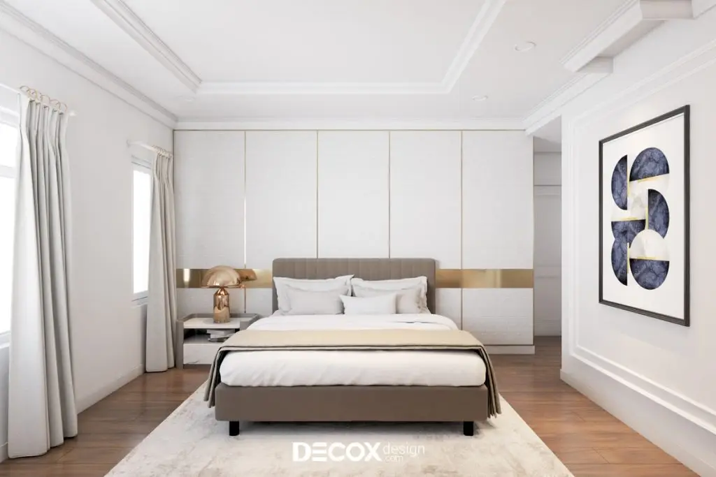 thiết kế nội thất chung cư tân cổ điển với chi tiết trang trí  được hạn chế