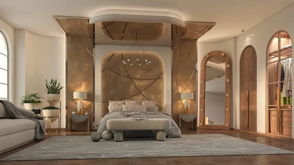 thiết kế nội thất luxury cho phòng ngủ biệt thự