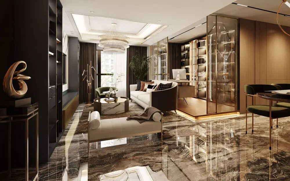 Mẫu thiết kế nội thất luxury đương đại độc đáo, ấn tượng