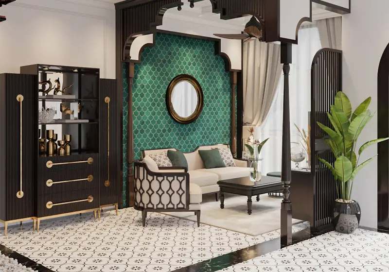 Thiết kế nội thất nhà phố phong cách Đông Dương