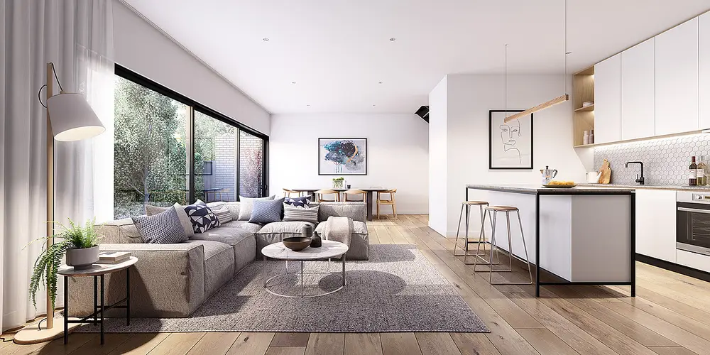 mẫu thiết kế nội thất phòng khách nhà ống không gian mở