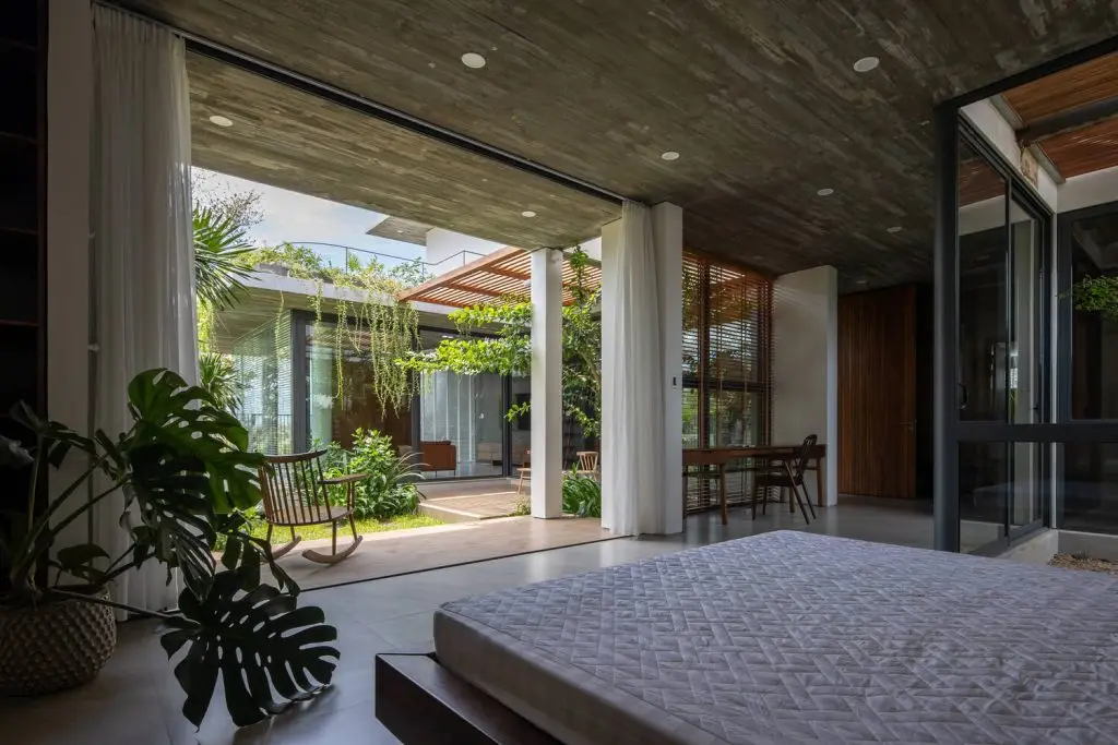 thiết kế nội thất phòng ngủ hài hoà thiên nhiên