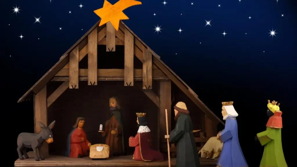 trang trí hang đá giáng sinh bằng bìa carton