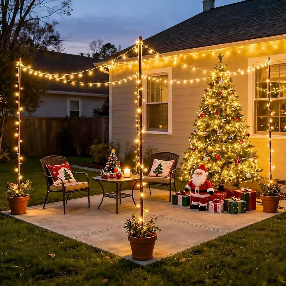 trang trí noel tại nhà ở sân sau