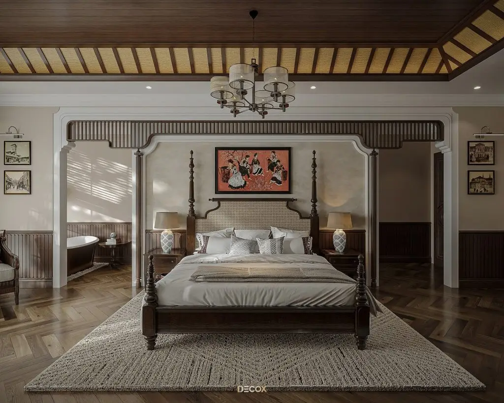 decor phong ngủ Vintage hoài cổ