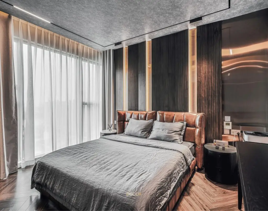 decor phong ngủ bằng dây đèn LED