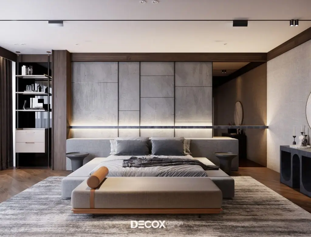 decor phong ngủ với thảm trải sàn