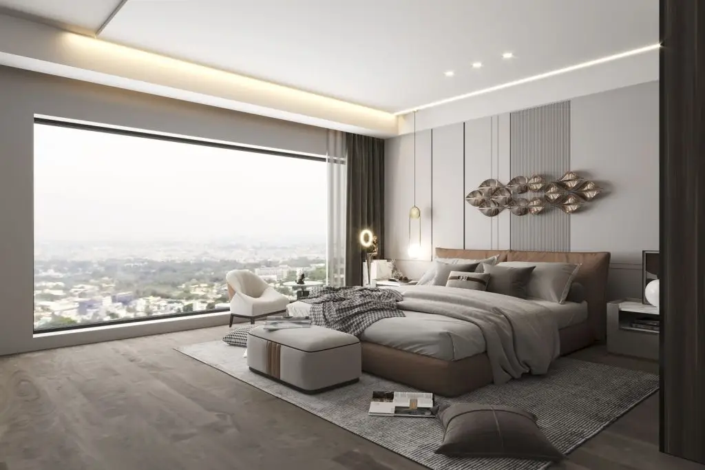 decor phong ngủ rộng hơn 30m2