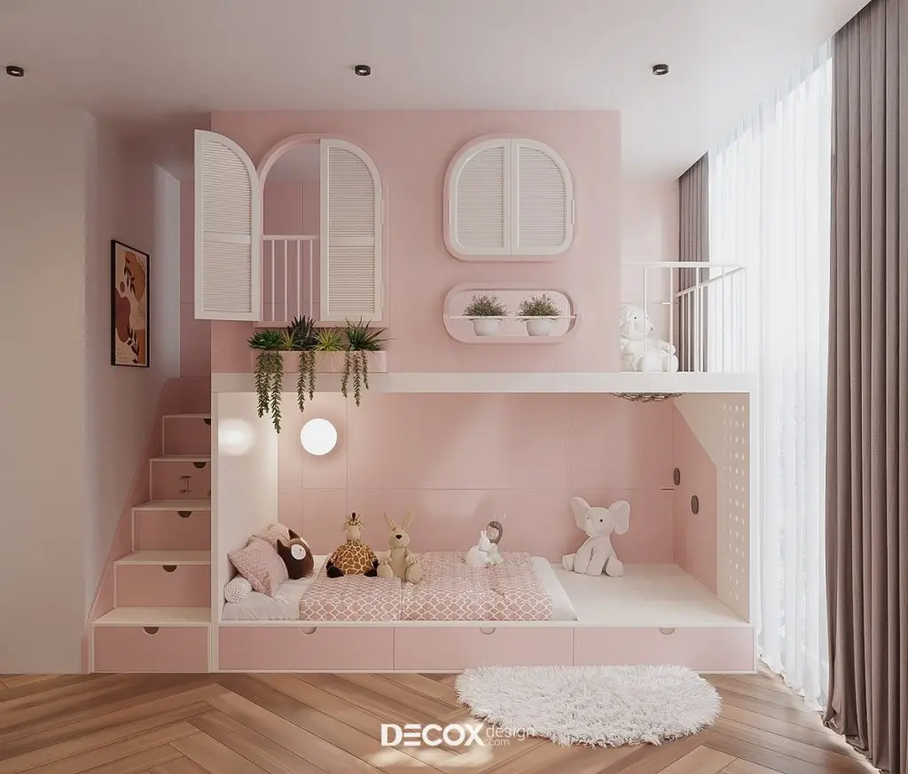 decor phong ngủ cho bé gái