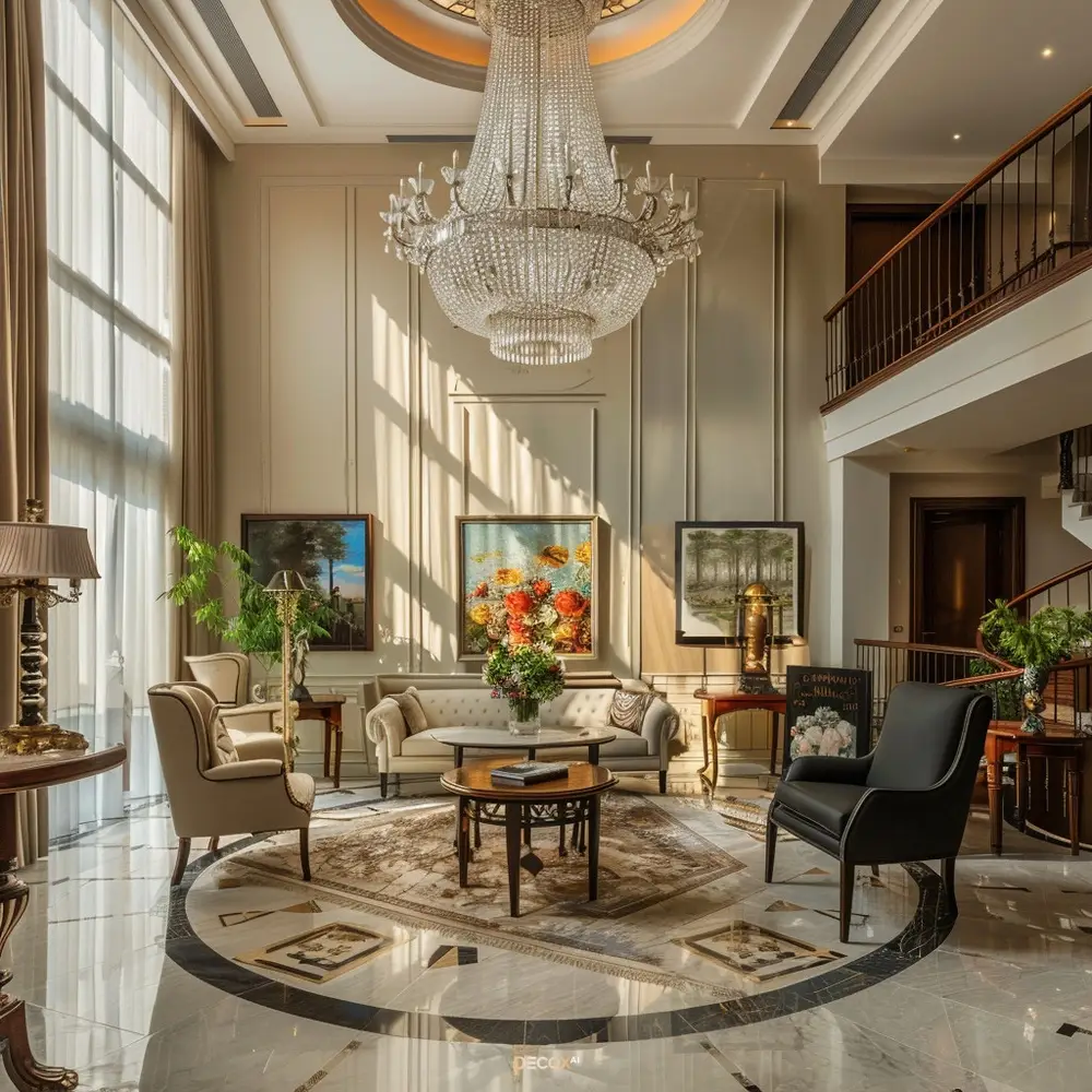 gạch lát nền phòng khách 3D trang trí