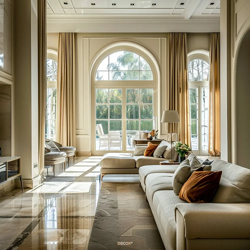 gạch lát nền phòng khách 3D