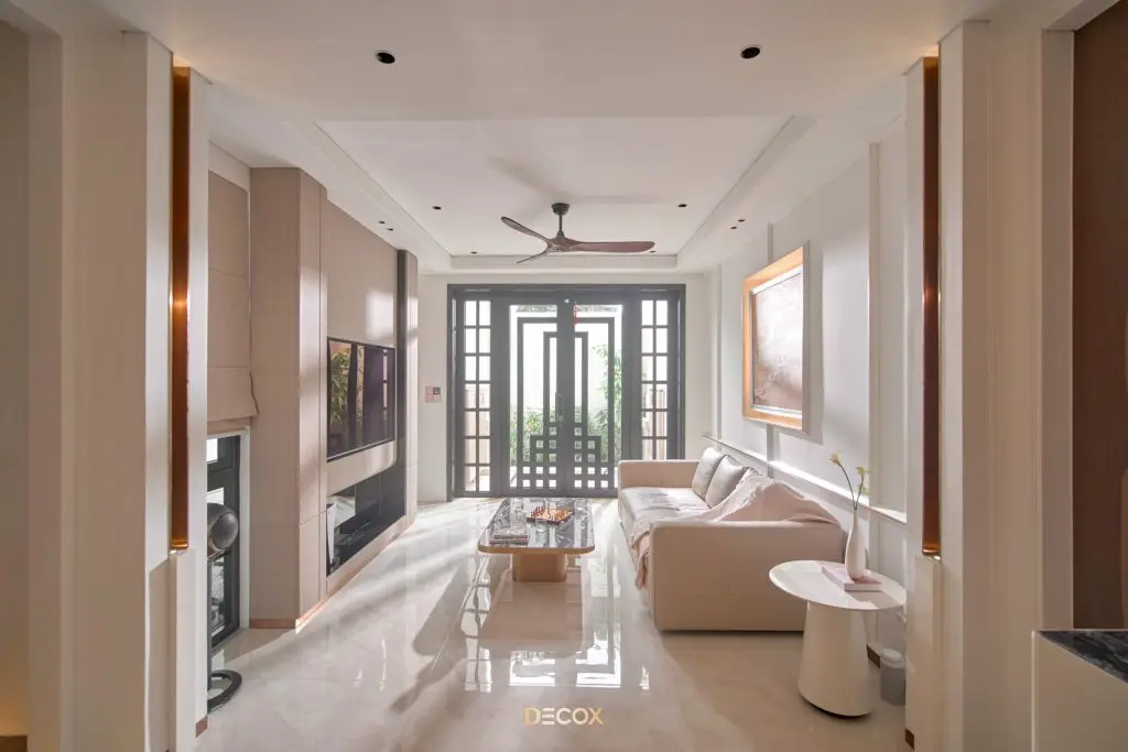 gạch lát nền phòng khách sang trọng