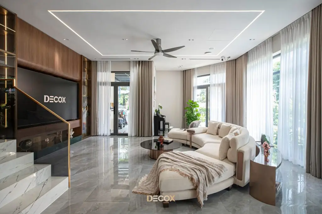 lựa chọn gạch lát nền phòng khách phù hợp phong cách kiến trúc