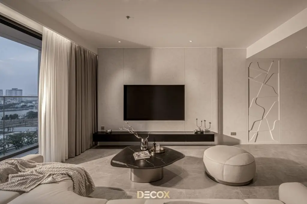 gạch ốp tường phòng khách phong cách hiện đại