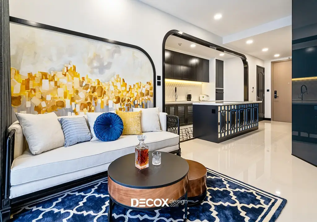 gạch ốp tường phòng khách hoạ tiết 3D