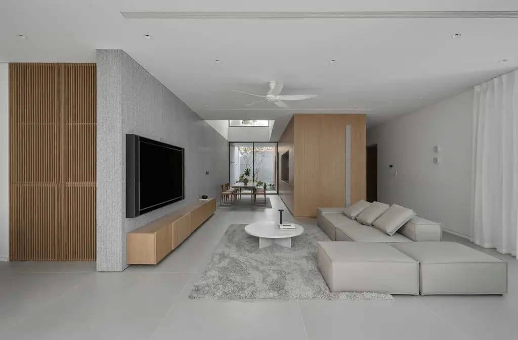 phối màu gạch ốp tường phòng khách dành cho mệnh Thuỷ