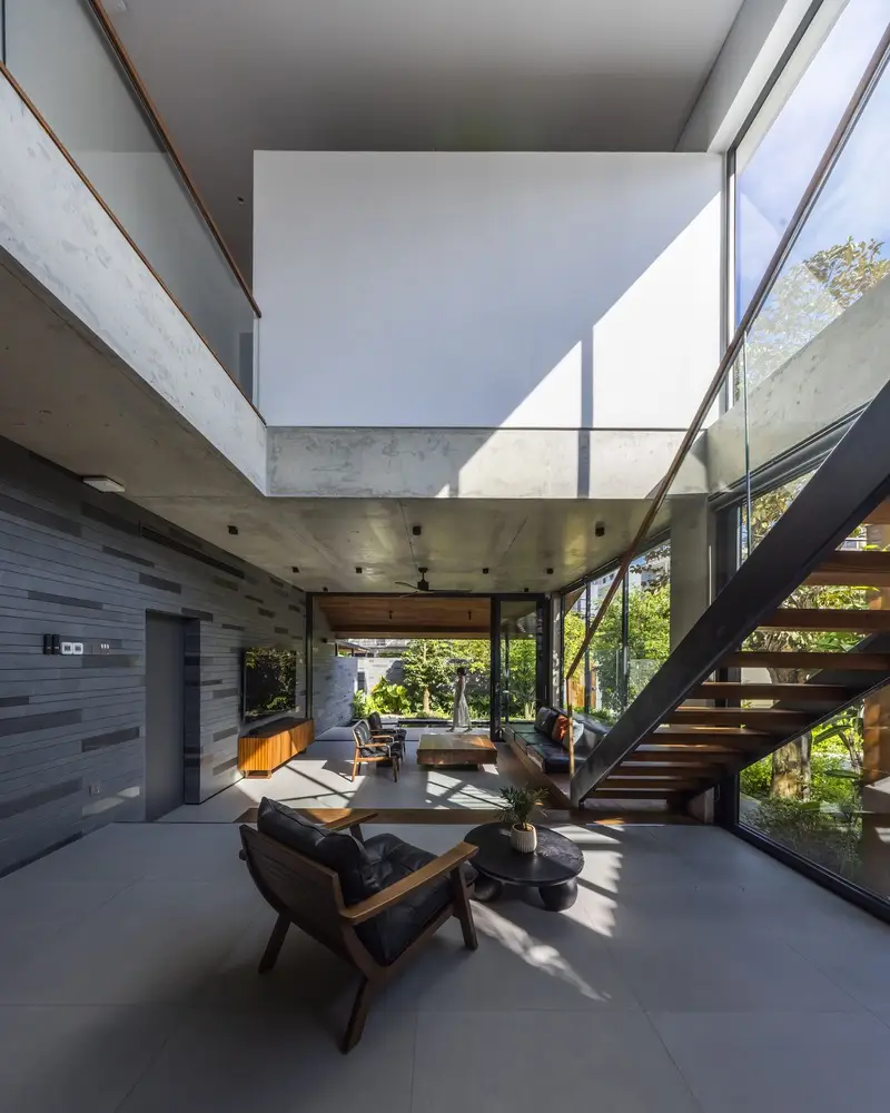 phối màu gạch ốp tường phòng khách cho mệnh Thuỷ