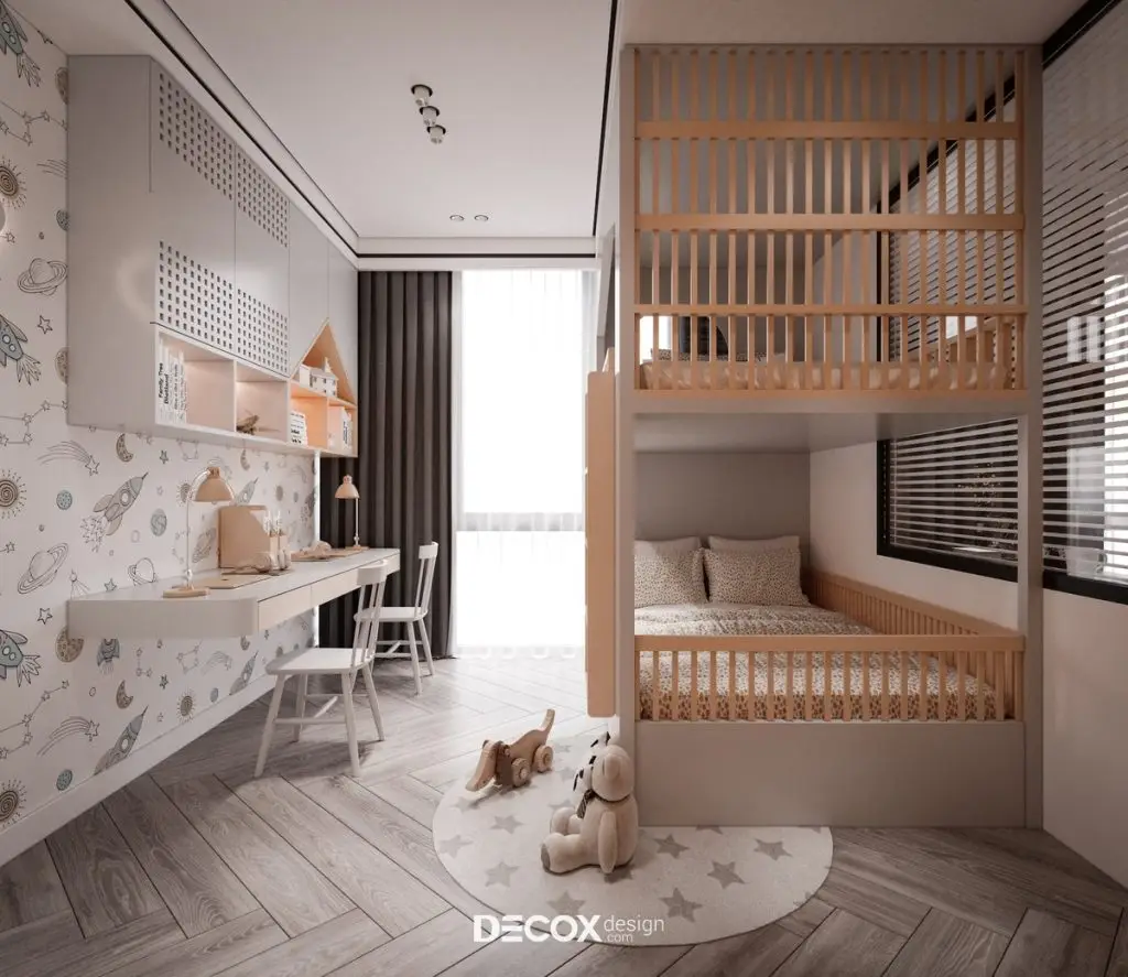 giường 2 tầng trong phòng ngủ bé gái