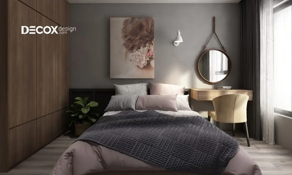 phòng ngủ bé gái bố trí thêm cây xanh