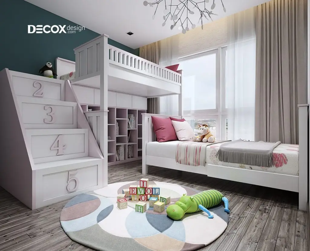 phòng ngủ bé gái dùng đồ nội thất thông minh