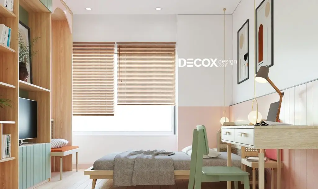 phòng ngủ bé gái sử dụng nội thất thông minh