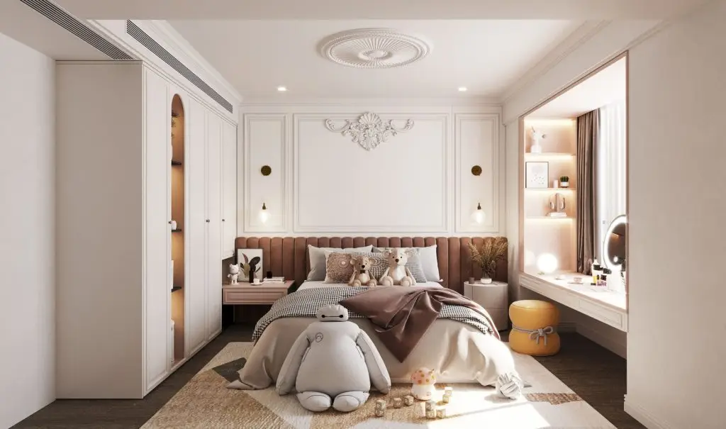 phòng ngủ bé gái cao cấp, sang trọng