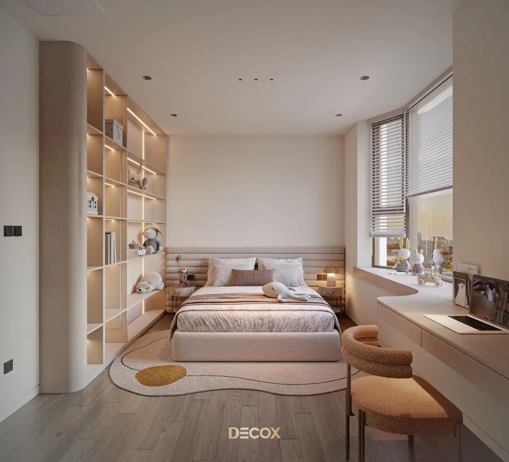 phòng ngủ đẹp cho nữ tiện nghi hiện đại