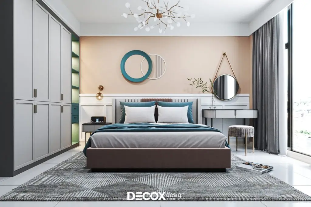 phòng ngủ đẹp cho nữ với bàn trang điểm