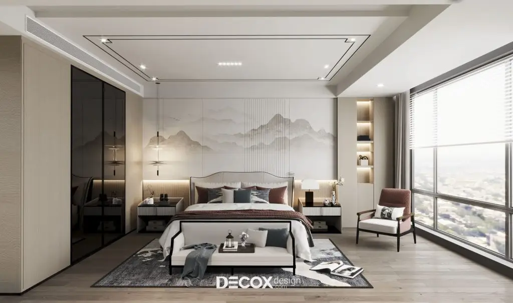 phòng ngủ đẹp cho nữ sử dụng giấy dán tường