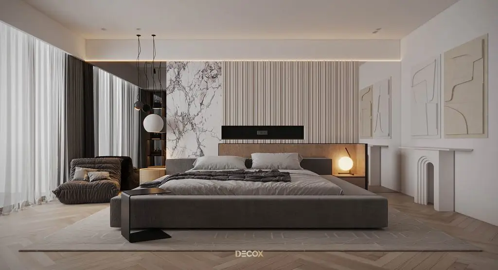 phong thuỷ phòng ngủ - kê giường lệch thanh xà