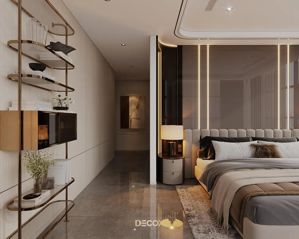 phong thuỷ phòng ngủ - không kê đầu giường tiếp giáp tường bàn thờ