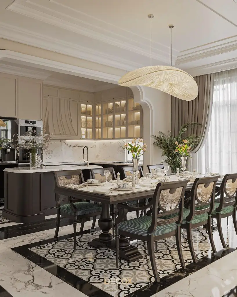 Báo giá thi công nội thất biệt thự phong cách Indochine