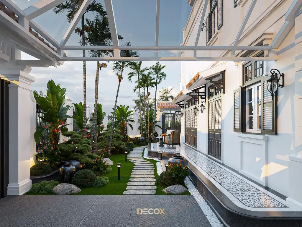 thiết kế nội thất biệt thự Indochine