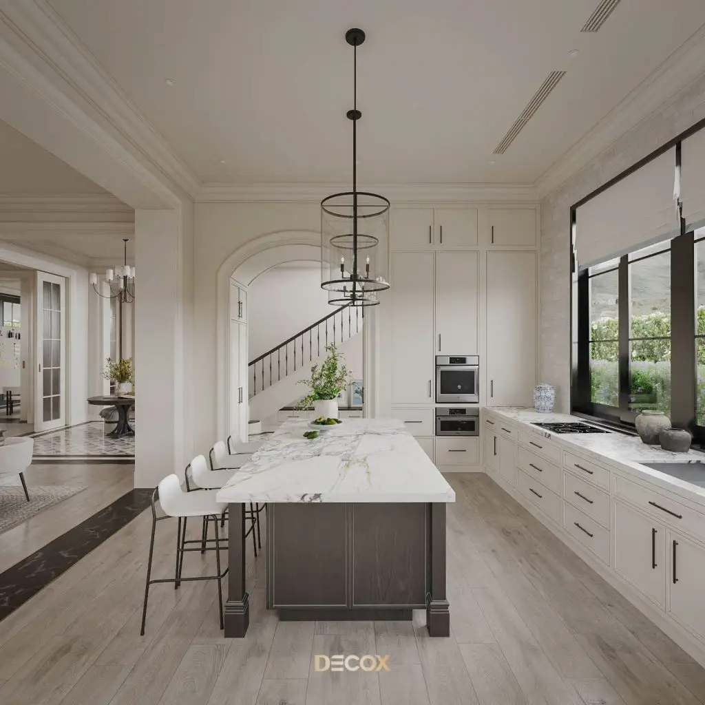 thiết kế nội thất biệt thự cho nhà bếp - bàn ăn