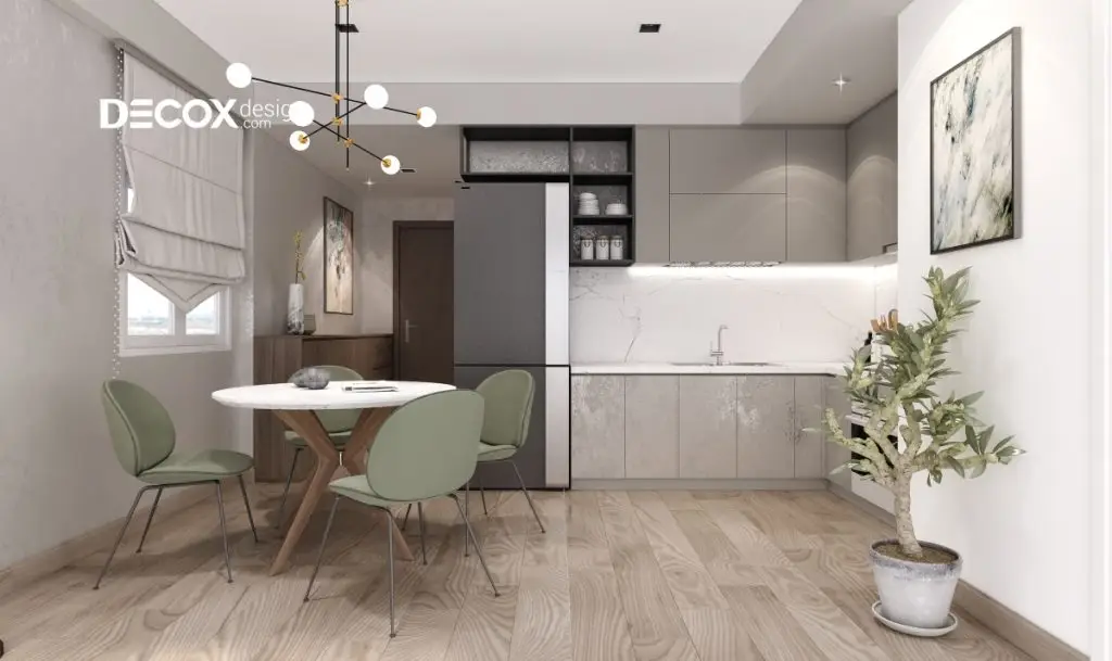 thiết kế nội thất chung cư 55 - 60m2 tối giản