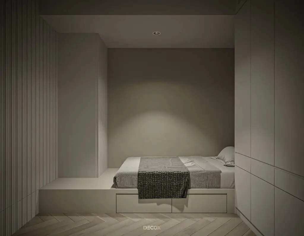 thiết kế nội thất chung cư cho phủ ngủ nhỏ đơn giản