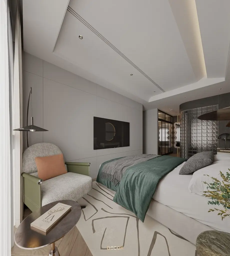 thiết kế nội thất chung cư 45m2 cho phòng ngủ chính