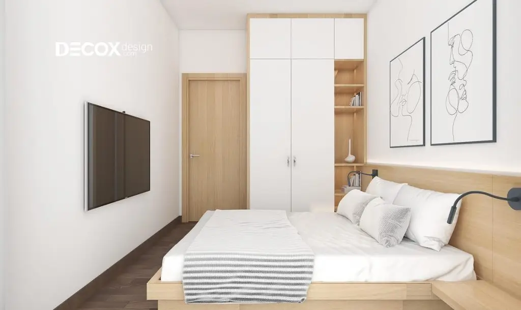 thiết kế nội thất chung cư 45m2 cho phòng ngủ master