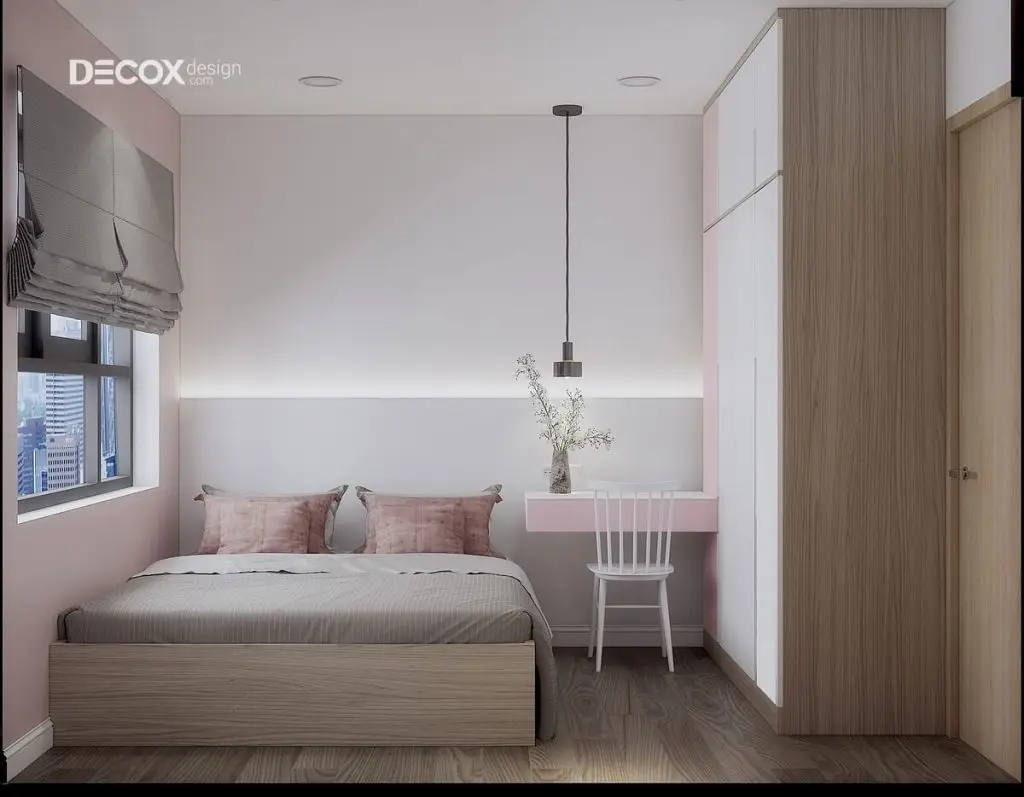 thiết kế nội thất chung cư 80m2 cho phòng ngủ phụ 1