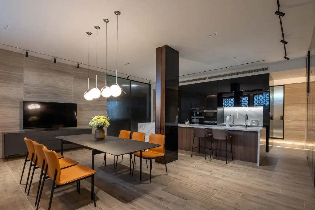 thiết kế nội thất chung cư 80m2 không gian mở cho nhà bếp