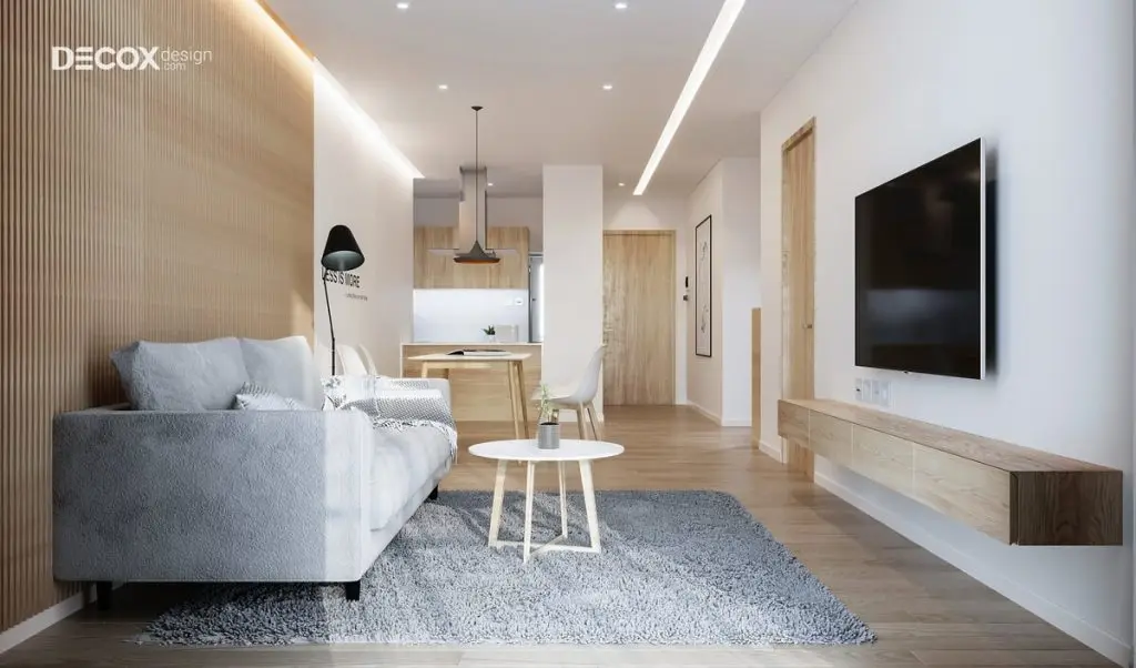 thiết kế nội thất chung cư 80m2 phong cách tối giản