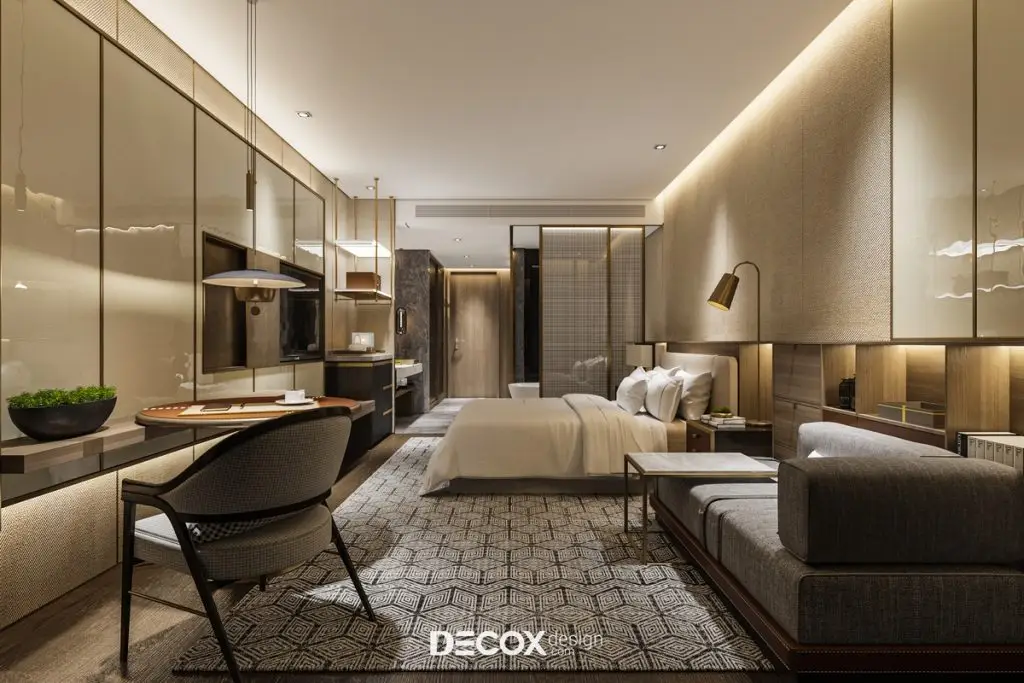 thiết kế nội thất khách sạn cho phòng ngủ sang trọng