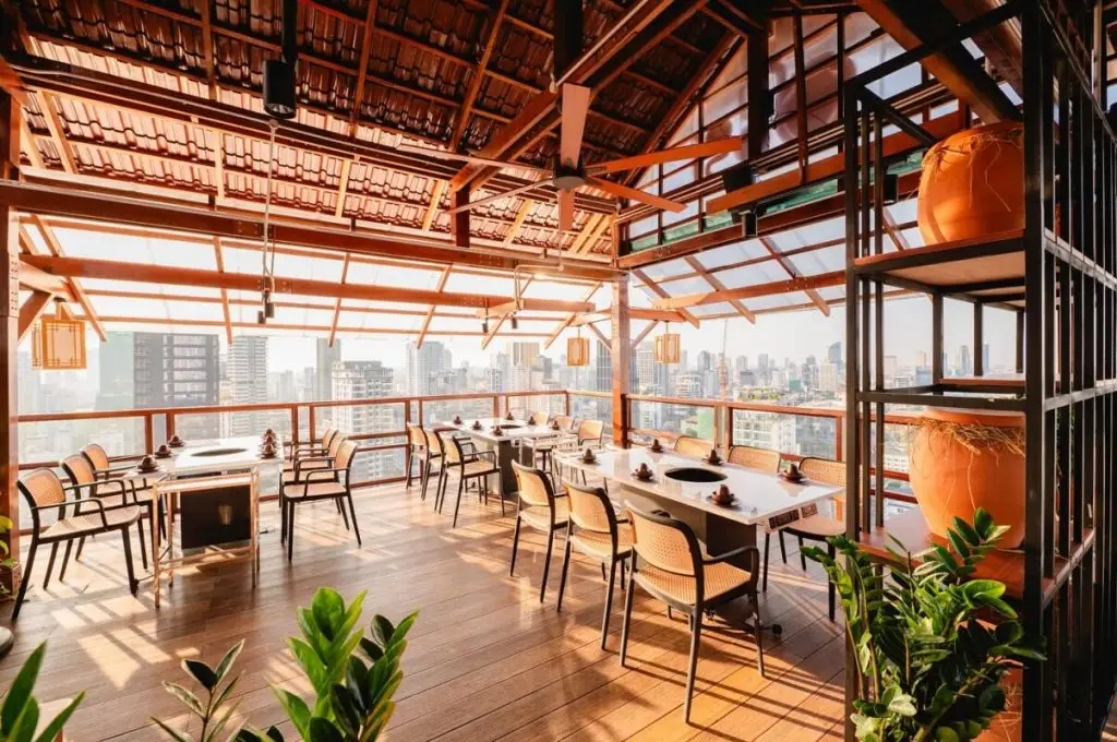 thiết kế nội thất nhà hàng lẩu nướng hiện đại