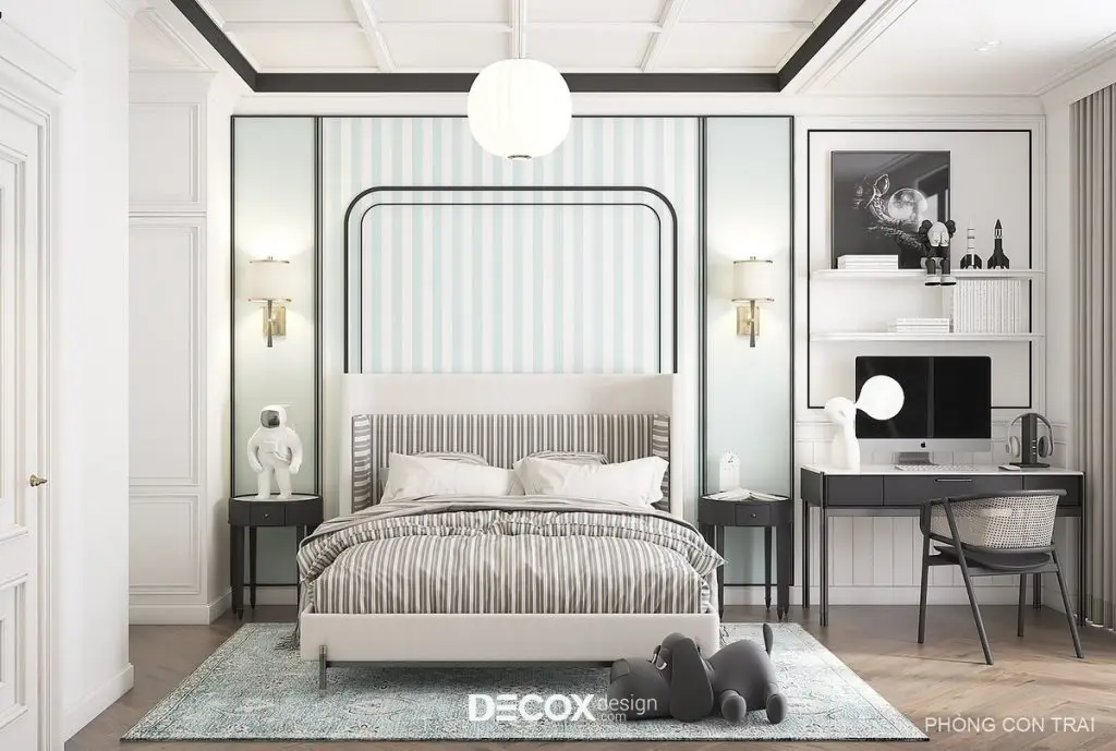thiết kế phòng ngủ cho bé trai phong cách hiện đại
