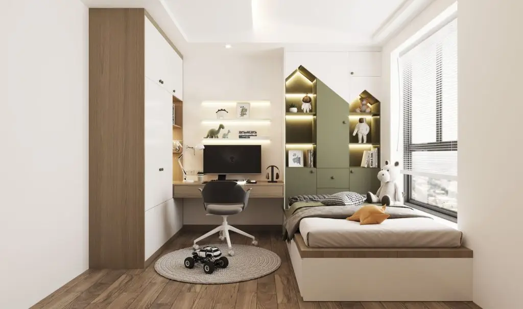 thiết kế phòng ngủ cho bé trai có diện tích nhỏ 10m2