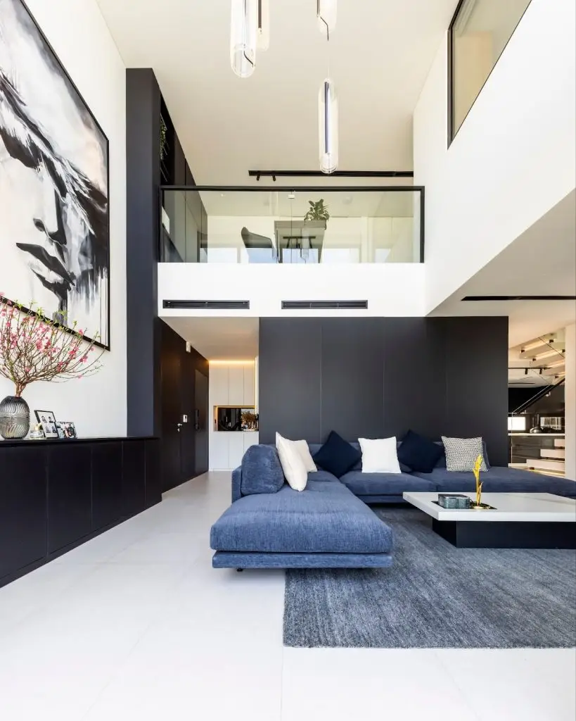 vách ngăn phòng khách bằng gỗ công nghiệp